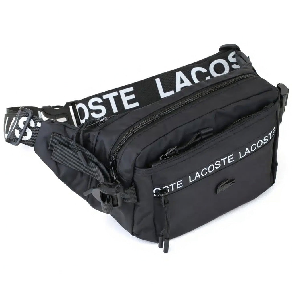 Lacoste Waterproof Waist Belt Black Bag Men