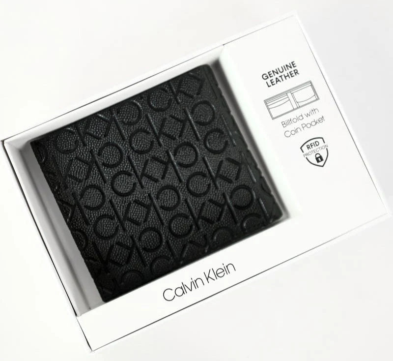 CK Black Leather Wallet For men