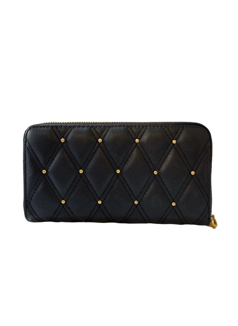 GU Quilted Black Wallet For Women