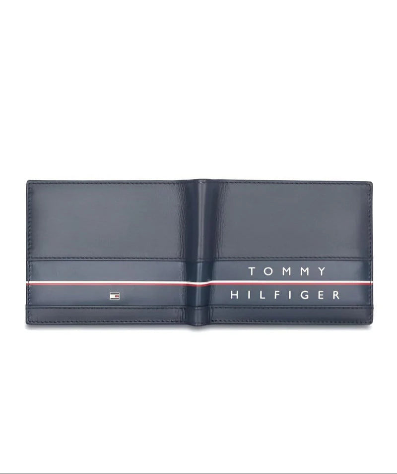 TH Navy Leather Wallet For Men