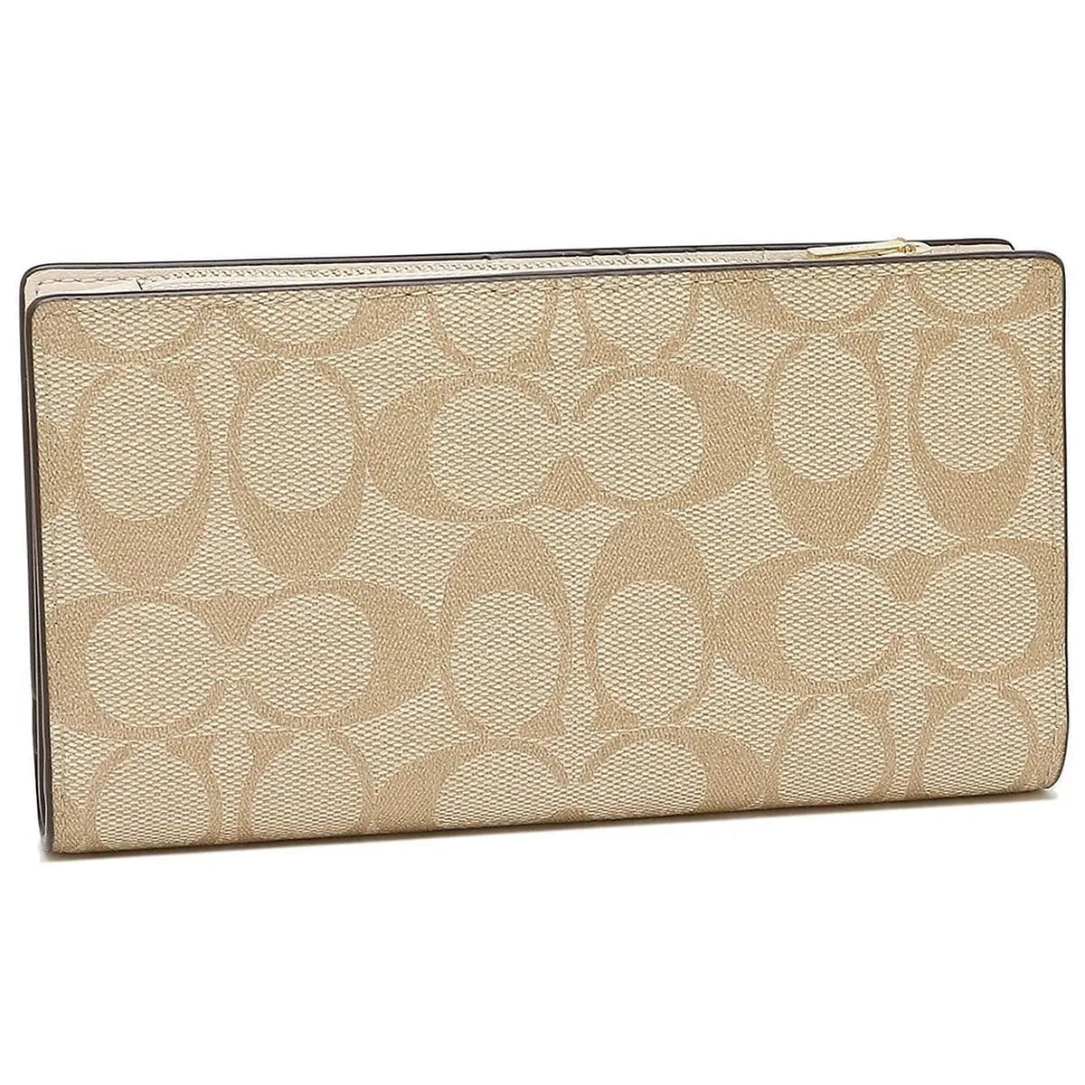 Coach Women’s Slim Signature Canvas Wallet in Light Khaki Chalk C8714