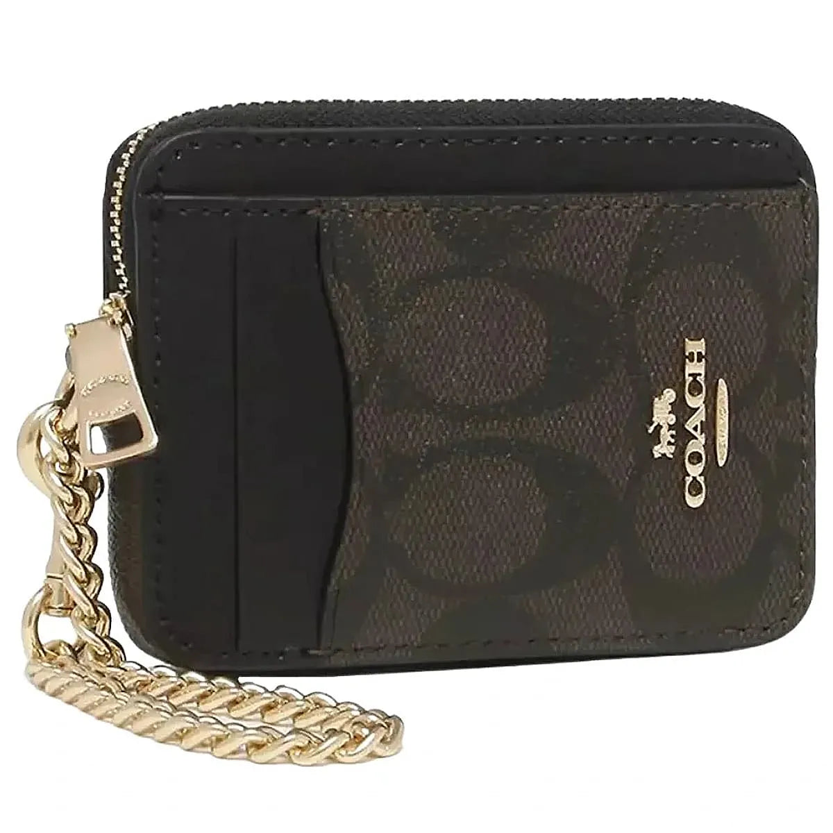 COACH Women’s Signature Canvas Zip Card Case CW883