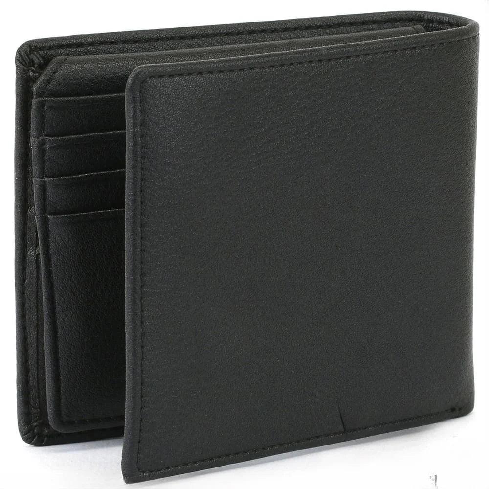 TH Black Leather Wallet For Men