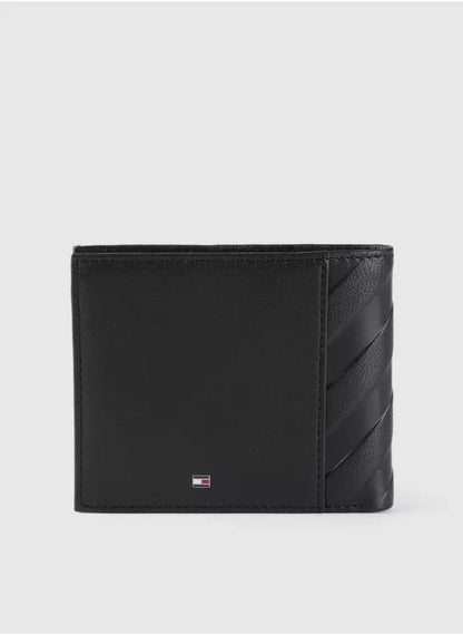 TH Black Leather Wallet For Men