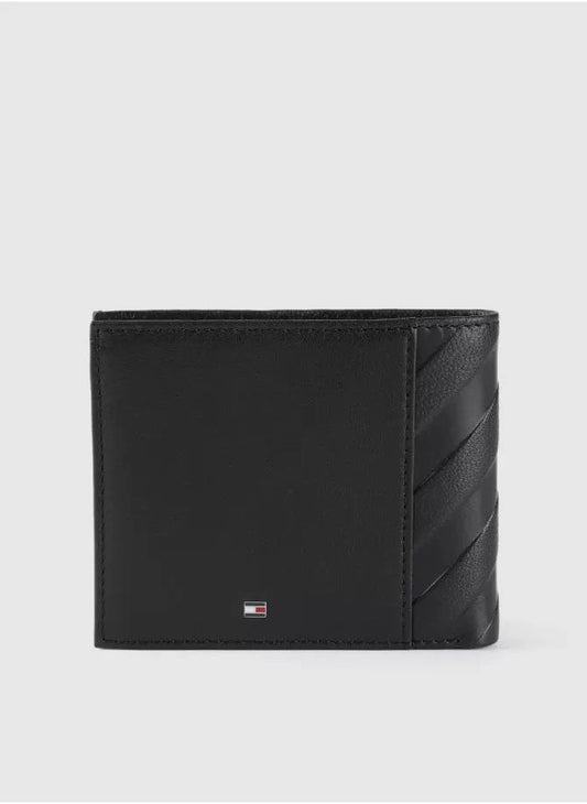 TH Black Leather Wallet For Men