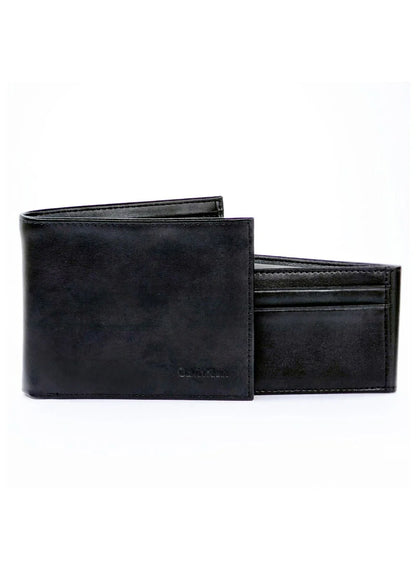 CK Black Leather Wallet-Keychain Set For Men