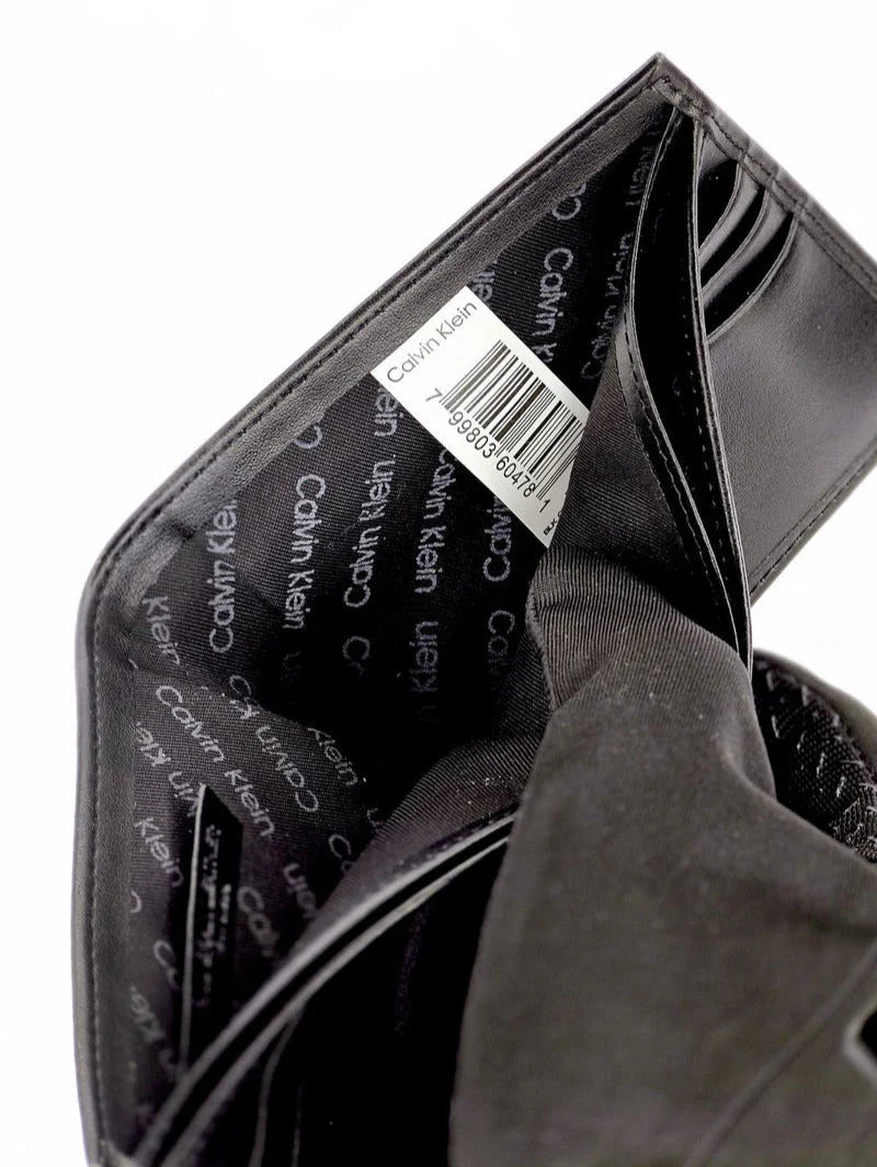 CK Black Leather Wallet-Keychain Set For Men
