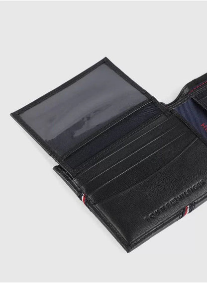 TH Black Leather Wallet For Men