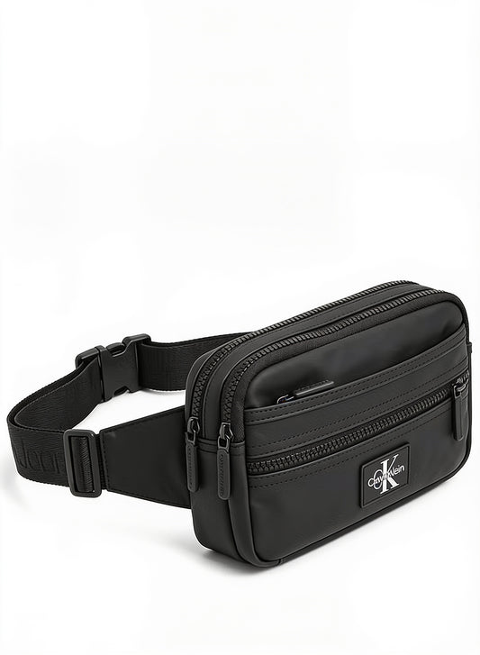 Calvin Klein Jeans Men's Black Multi-Zipper Waist Bag
