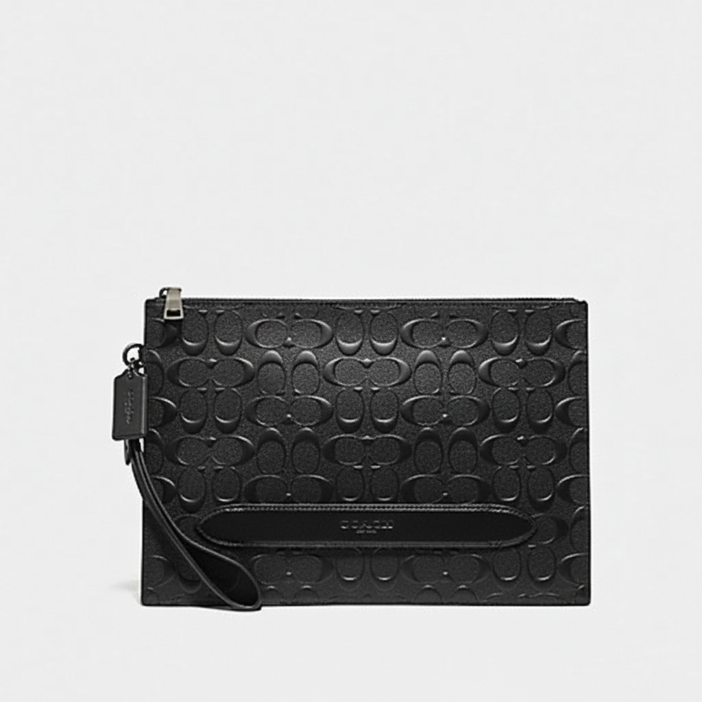 COACH STRUCTURED POUCH IN SIGNATURE LEATHER (COACH F75914)