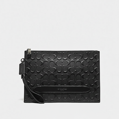 COACH STRUCTURED POUCH IN SIGNATURE LEATHER (COACH F75914)