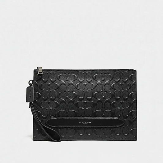 COACH STRUCTURED POUCH IN SIGNATURE LEATHER (COACH F75914)