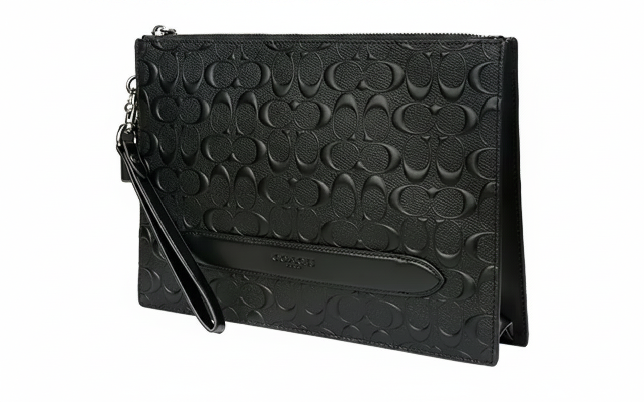 COACH STRUCTURED POUCH IN SIGNATURE LEATHER (COACH F75914)