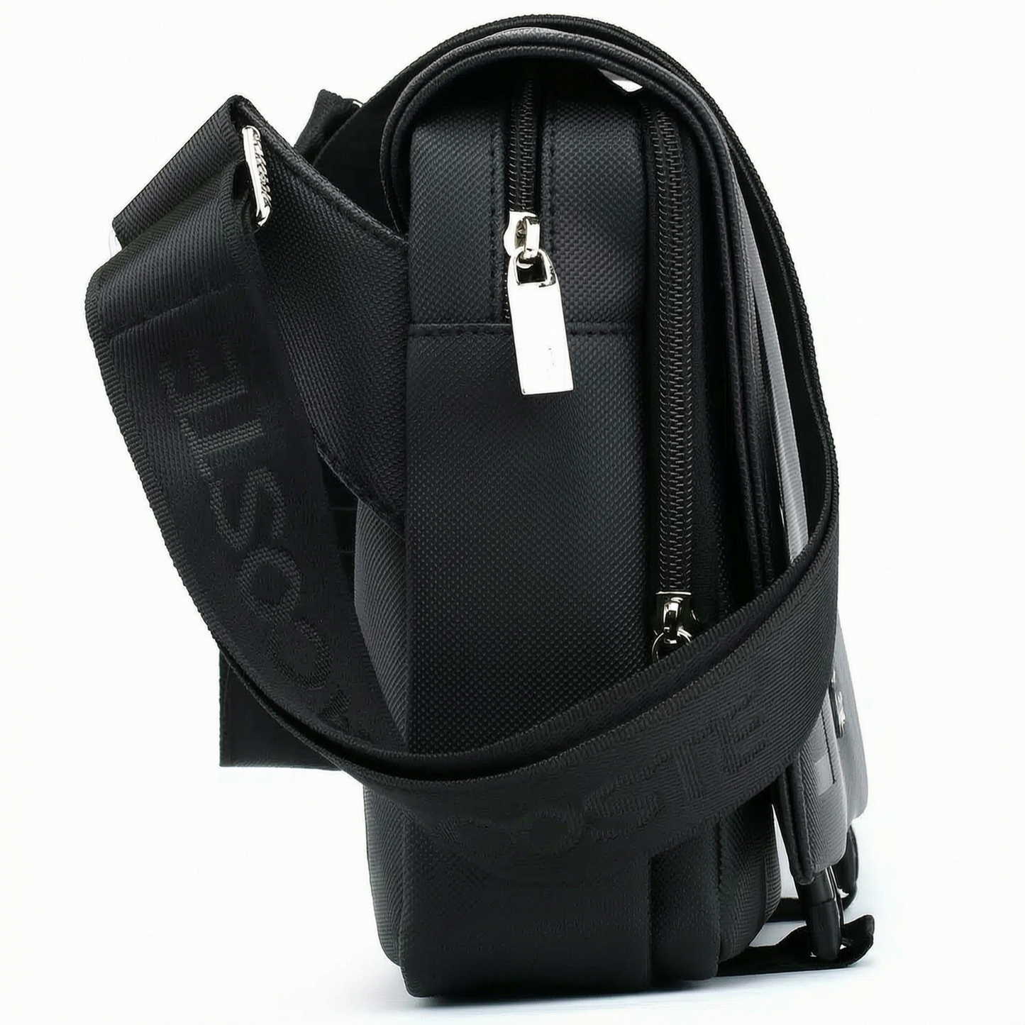 Lacoste Black leather CrossBody Bag for men