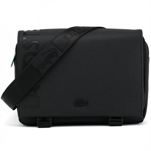 Lacoste Black leather CrossBody Bag for men