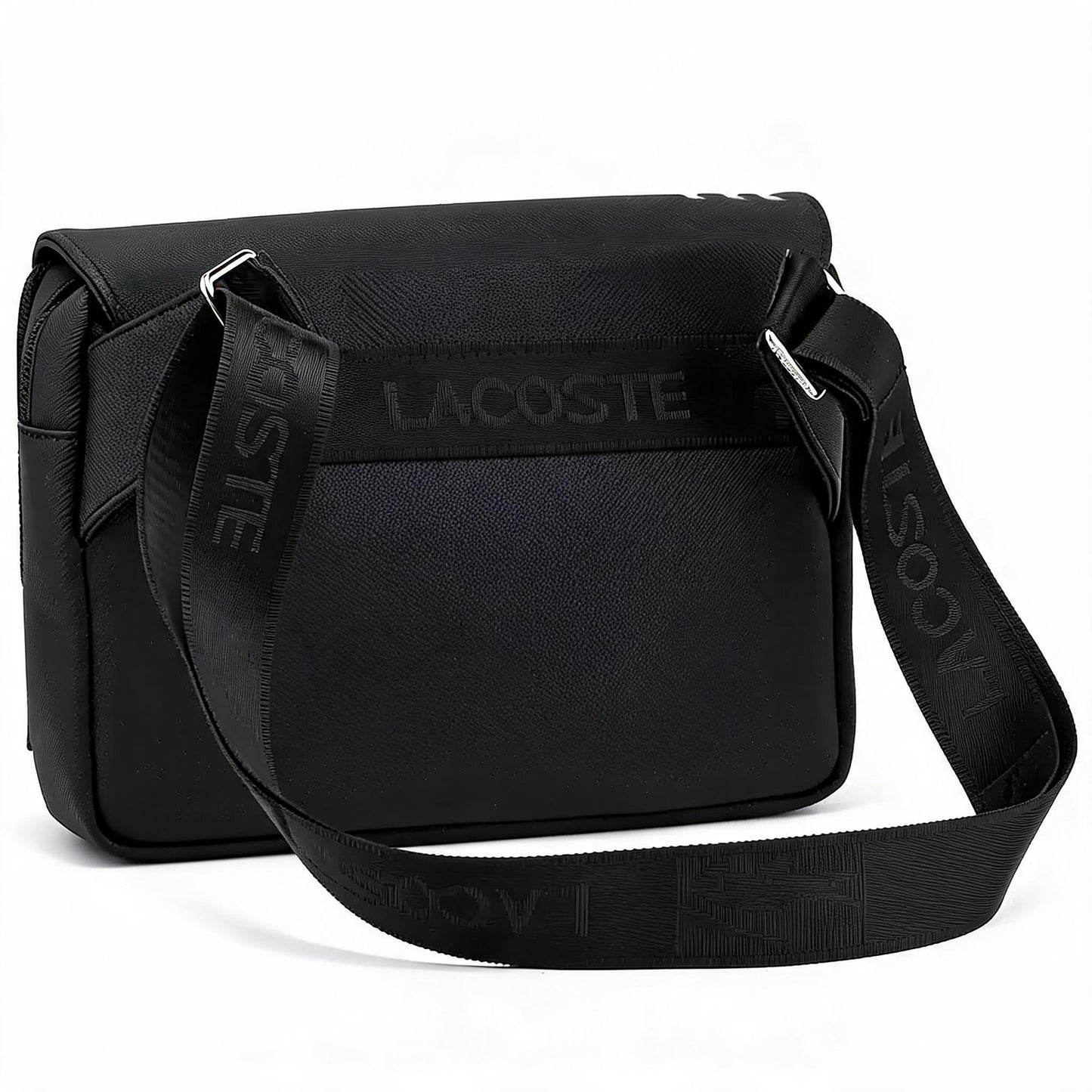 Lacoste Black leather CrossBody Bag for men
