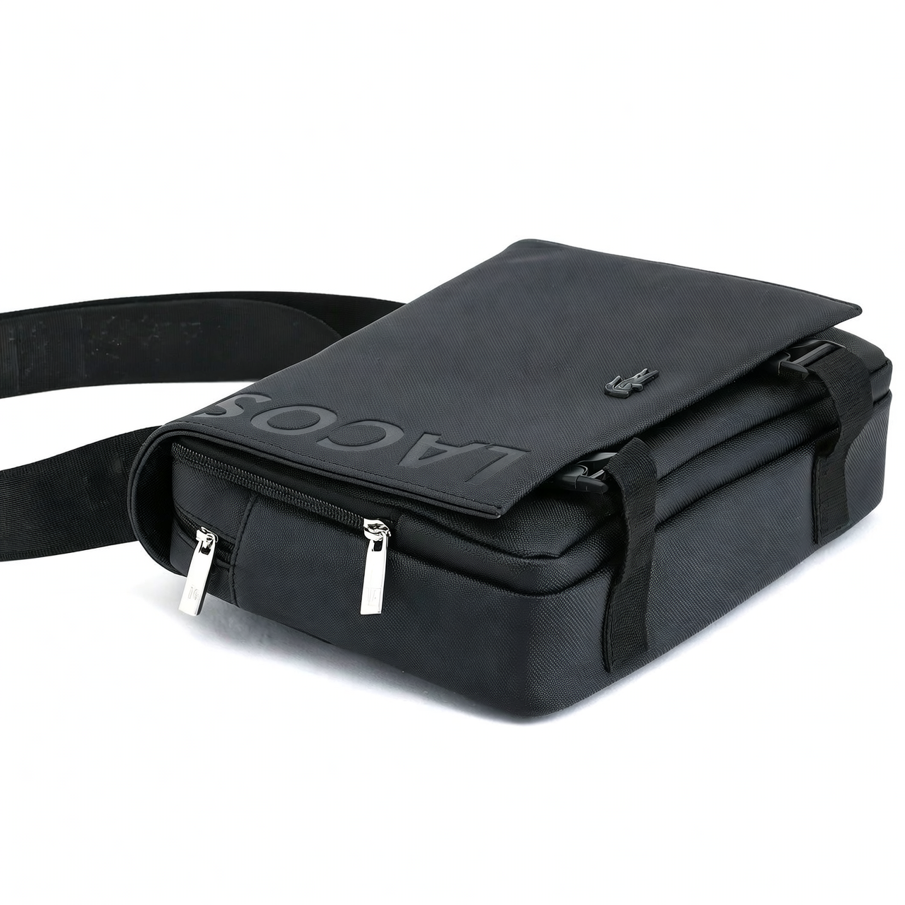 Lacoste Black leather CrossBody Bag for men