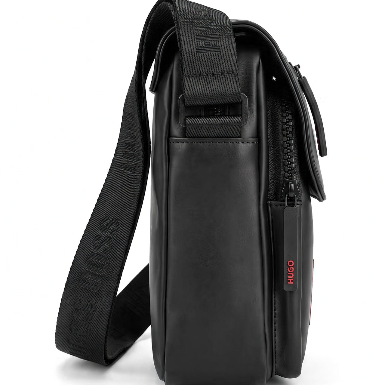 HUGO BOSS Men's Black Flap Crossbody Bag