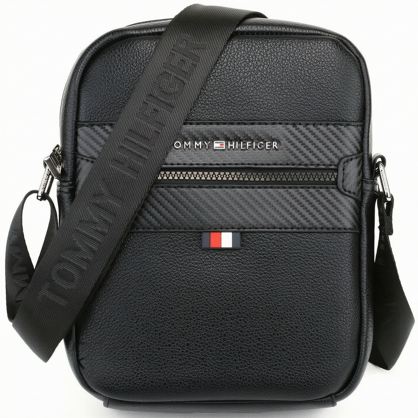 Tommy Hilfiger Crossbody Bag, Black Leather