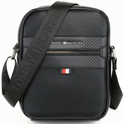 Tommy Hilfiger Crossbody Bag, Black Leather