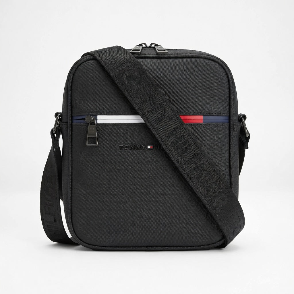 Tommy Hilfiger Men’s Black Textured Crossbody Bag