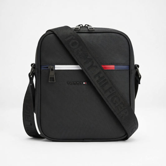 Tommy Hilfiger Men’s Black Textured Crossbody Bag