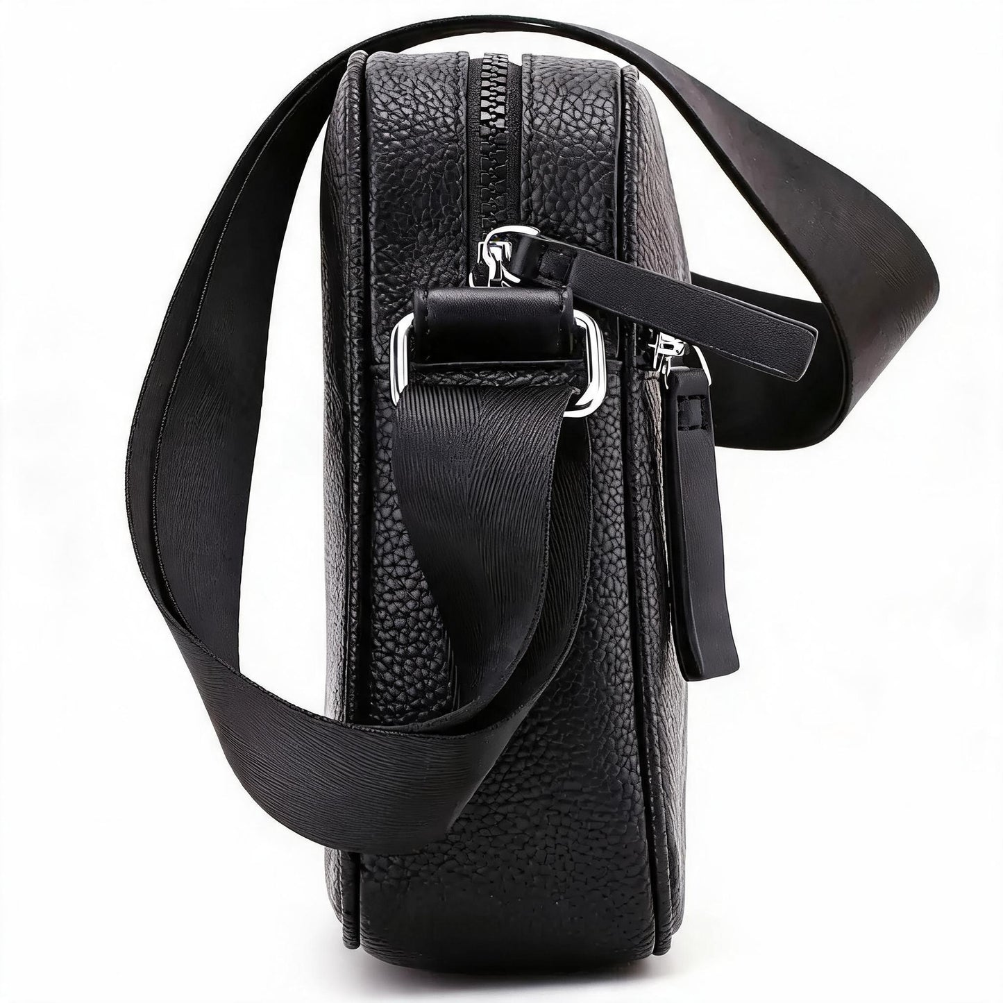 Tommy Hilfiger Messenger Bag Black Leather