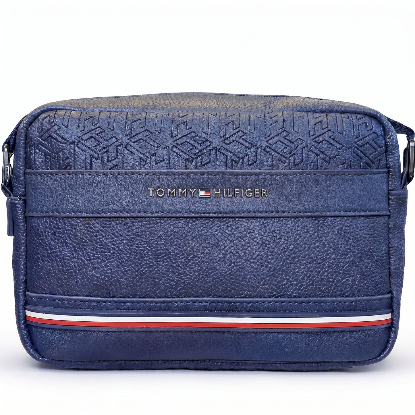 Tommy Hilfiger men's navy leather handbag,