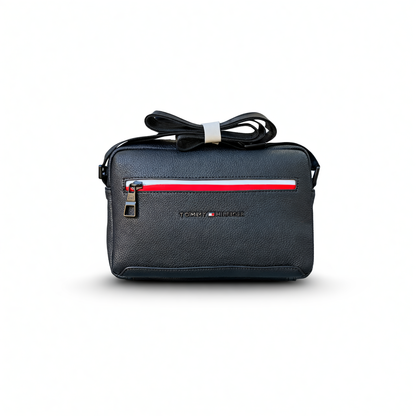 Tommy Hilfiger Men's Crossbody Bag - Black with a Lovely Pattern