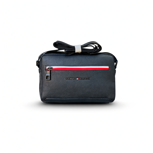Tommy Hilfiger Men's Crossbody Bag - Black with a Lovely Pattern