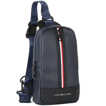 Leather Tommy Hilfiger Crossbody Sling Navy Blue Bag For Men