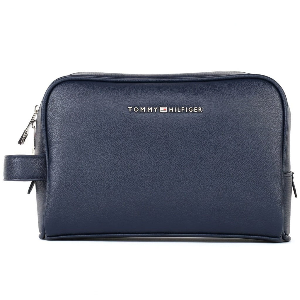 Tommy Hilfiger Blue Leather Mens Clutch Bag Gift Box