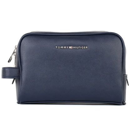Tommy Hilfiger Blue Leather Mens Clutch Bag Gift Box
