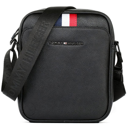 Leather Tommy Hilfiger Crossbody Messenger Shoulder Black Bag For Men