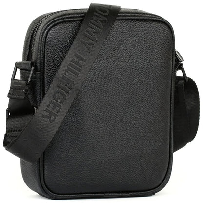 Leather Tommy Hilfiger Crossbody Messenger Shoulder Black Bag For Men