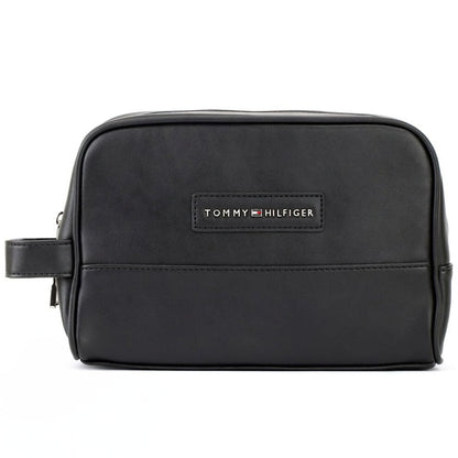 Tommy Hilfiger men's black leather clutch bag with gift box