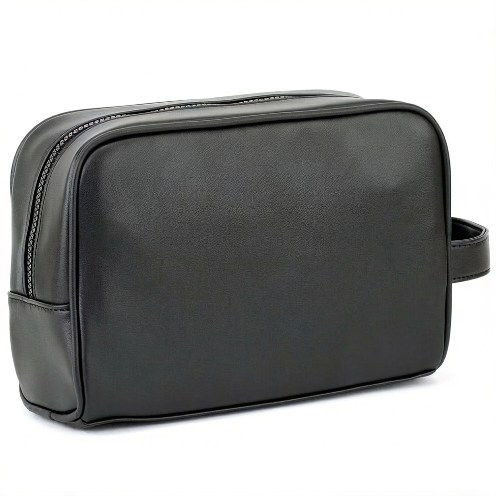 Tommy Hilfiger men's black leather clutch bag with gift box