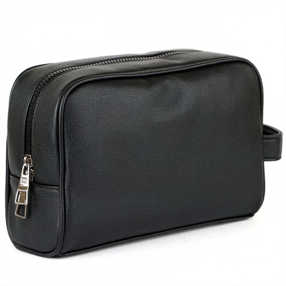 Tommy Hilfiger Leather Mens Clutch Black Bag Gift Box Patterned Logo