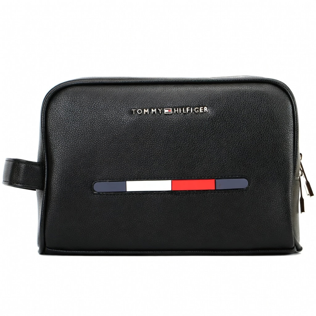 Tommy Hilfiger Leather Black Handbag For Men Gift Box