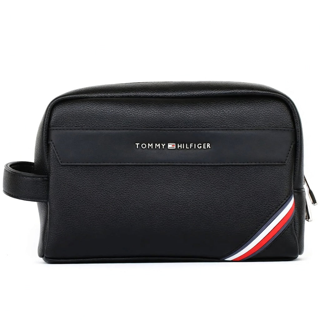 Tommy Hilfiger Black Leather Handbag For Men Gift Box