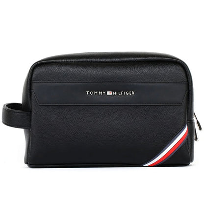 Tommy Hilfiger Black Leather Handbag For Men Gift Box
