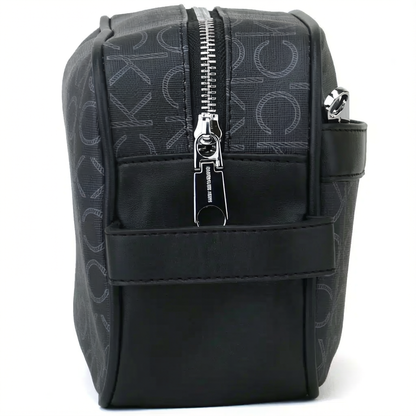 Calvin Klein black Leather Handbag Wash Bag Men Patterned CK