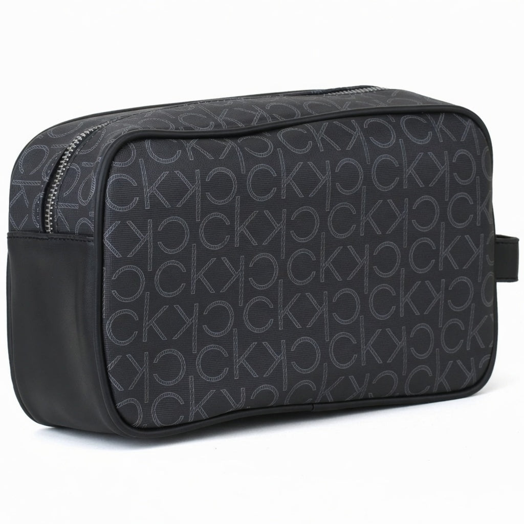Calvin Klein black Leather Handbag Wash Bag Men Patterned CK