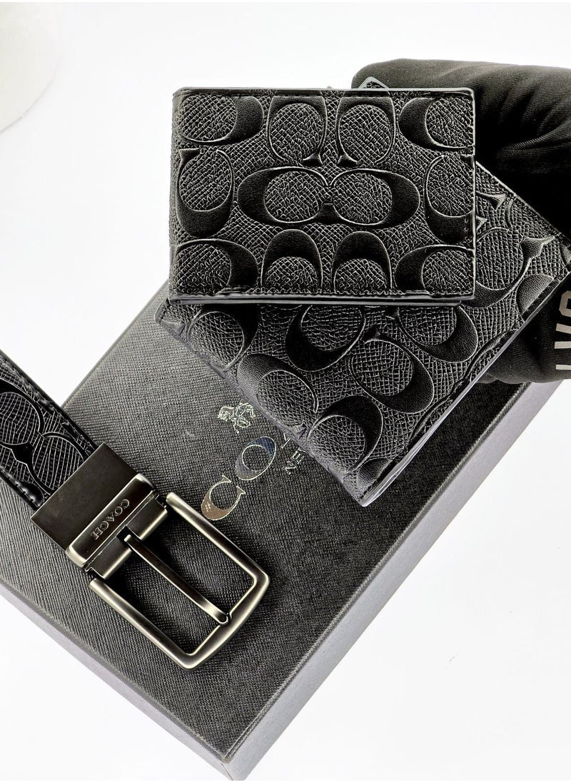 Coach Signature Wallet & Reversible Belt Set For Men