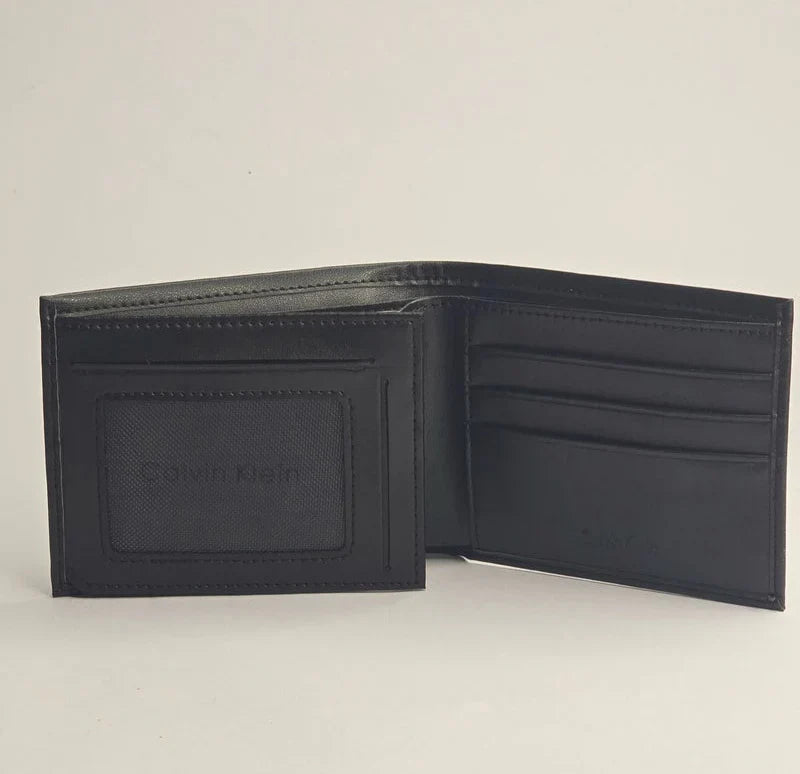 CK Black Leather Wallet-Belt Set For Men
