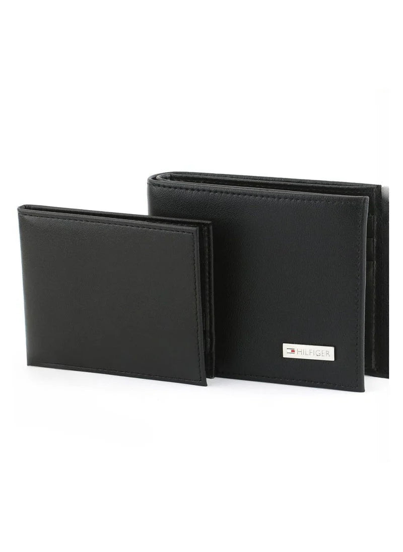TH Black Leather Wallet For Men