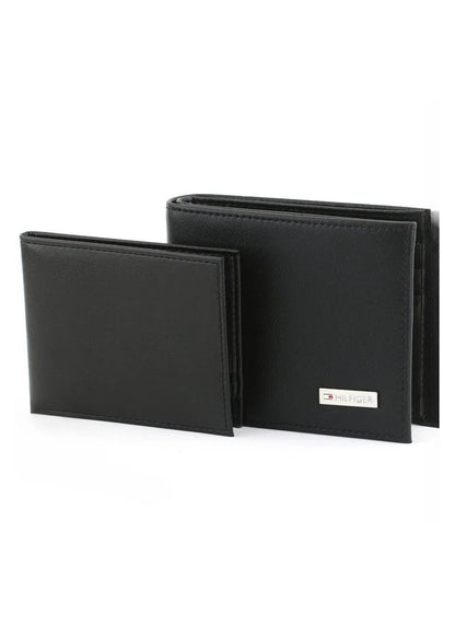 TH Black Leather Wallet For Men