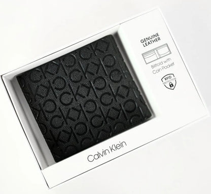 CK Black Leather Wallet For men