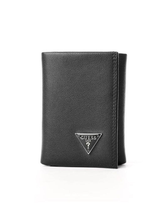 GU Black Trifold Wallet For Men