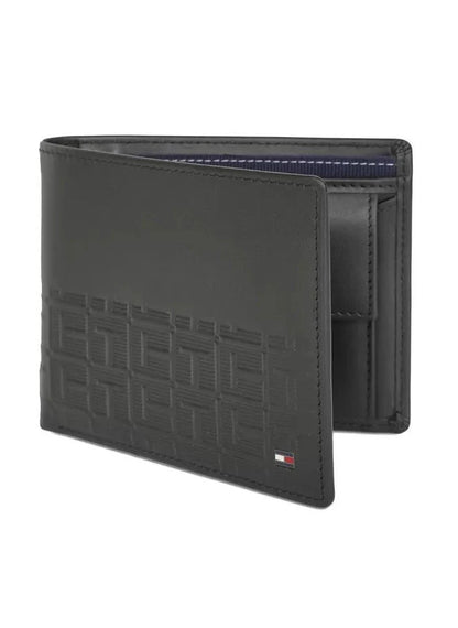 TH Black Leather Wallet For Men
